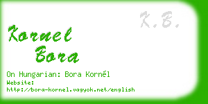 kornel bora business card